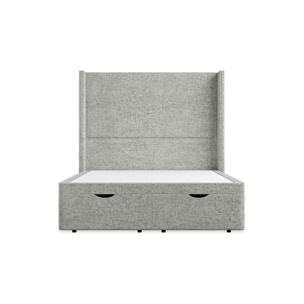 Penzance Double Storage Ottoman Bed with Winged Headboard in Brooklyn Fabric - Fallow Grey 4
