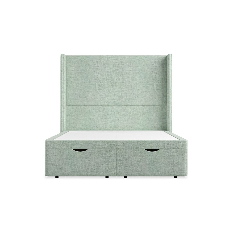 Penzance Double Storage Ottoman Bed with Winged Headboard in Brooklyn Fabric - Glacier 4
