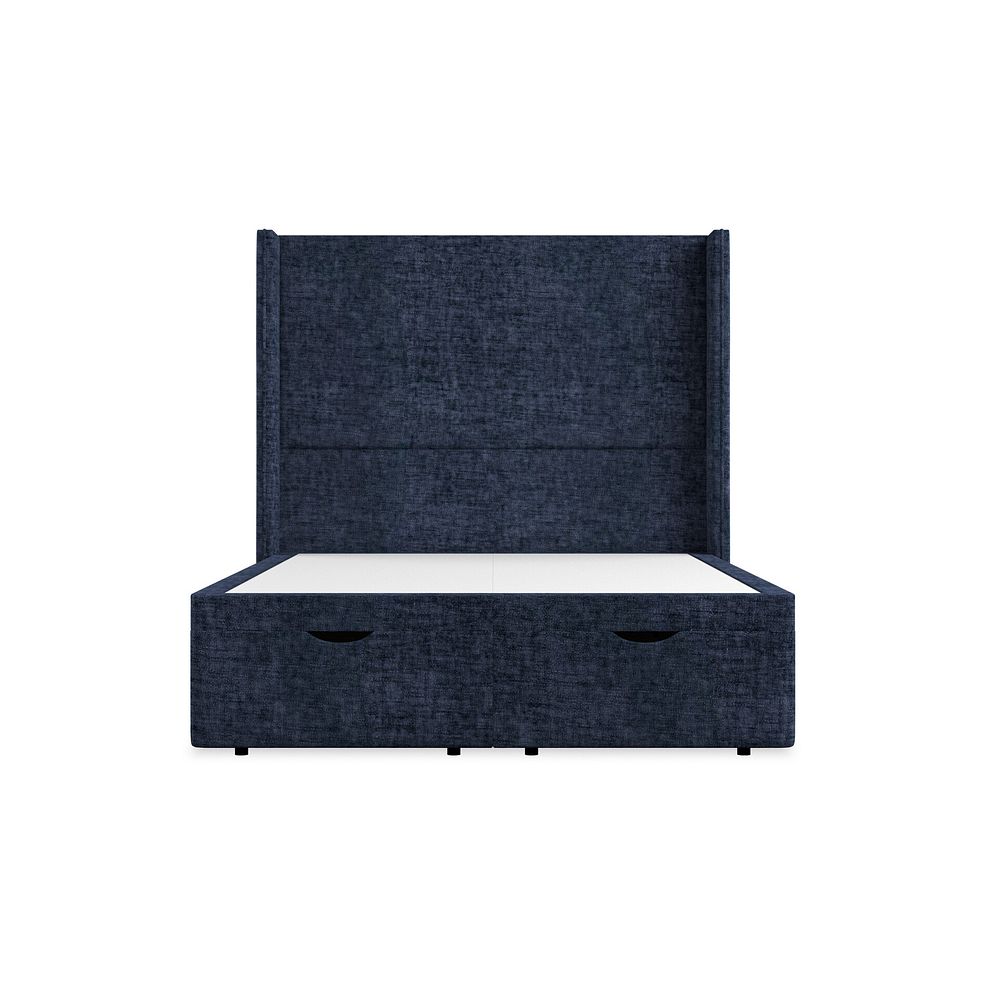 Penzance Double Storage Ottoman Bed with Winged Headboard in Brooklyn Fabric - Hummingbird Blue 4