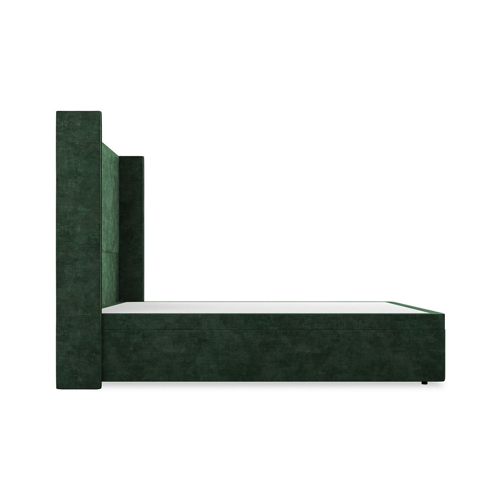 Penzance Double Storage Ottoman Bed with Winged Headboard in Heritage Velvet - Bottle Green 5
