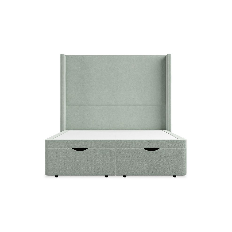 Penzance Double Storage Ottoman Bed with Winged Headboard in Venice Fabric - Duck Egg 4