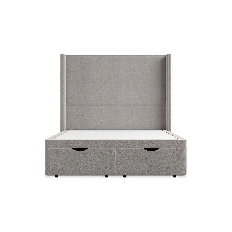 Penzance Double Storage Ottoman Bed with Winged Headboard in Venice Fabric - Grey 4