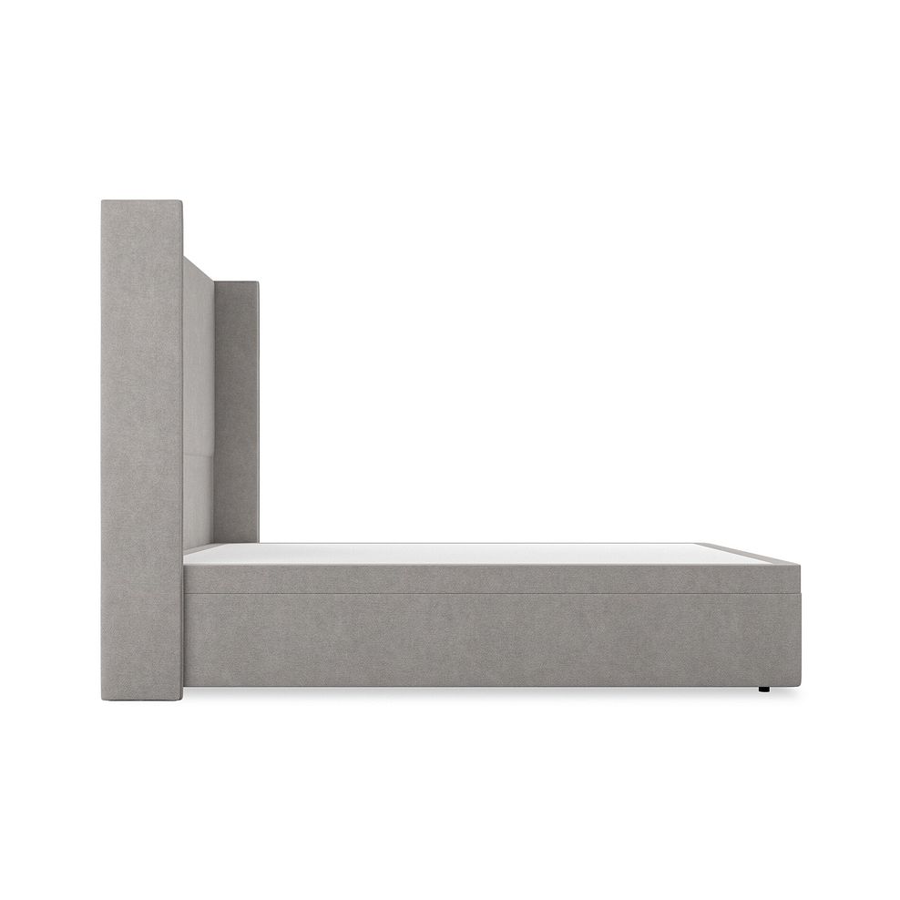 Penzance Double Storage Ottoman Bed with Winged Headboard in Venice Fabric - Grey 5