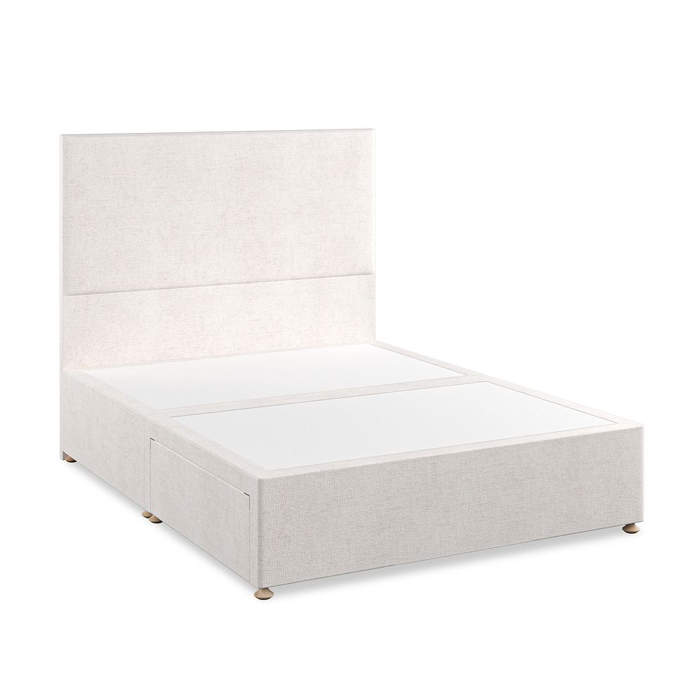 Penzance King-Size 2 Drawer Divan Bed in Brooklyn Fabric - Lace White 2