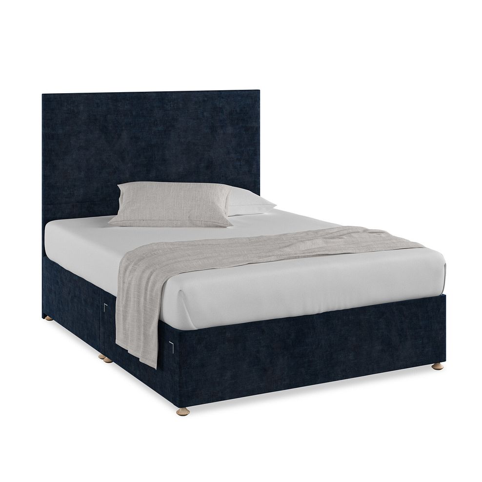 Penzance King-Size 2 Drawer Divan Bed in Heritage Velvet - Royal Blue 1
