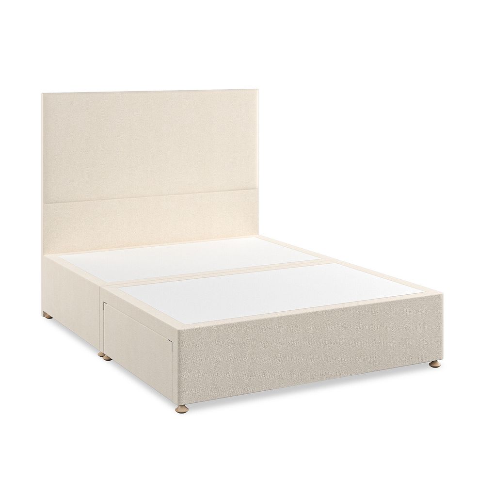 Penzance King-Size 2 Drawer Divan Bed in Venice Fabric - Cream 2