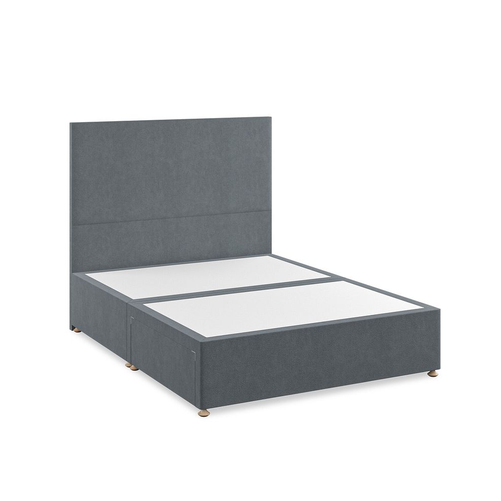 Penzance King-Size 2 Drawer Divan Bed in Venice Fabric - Graphite 2