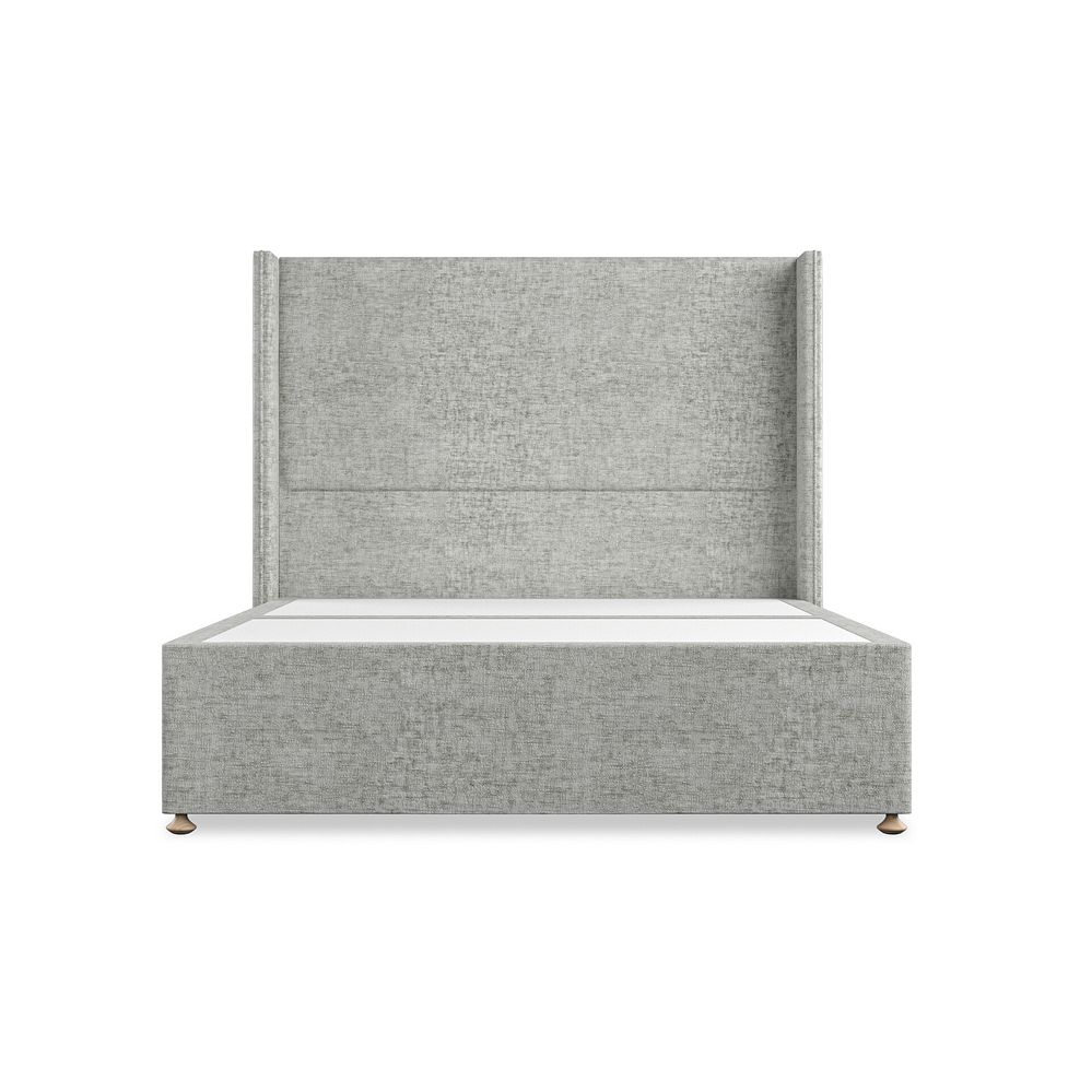 Penzance King-Size 2 Drawer Divan Bed with Winged Headboard in Brooklyn Fabric - Fallow Grey 3