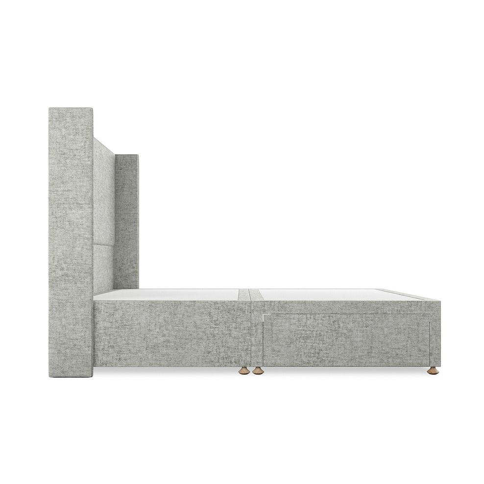 Penzance King-Size 2 Drawer Divan Bed with Winged Headboard in Brooklyn Fabric - Fallow Grey 4