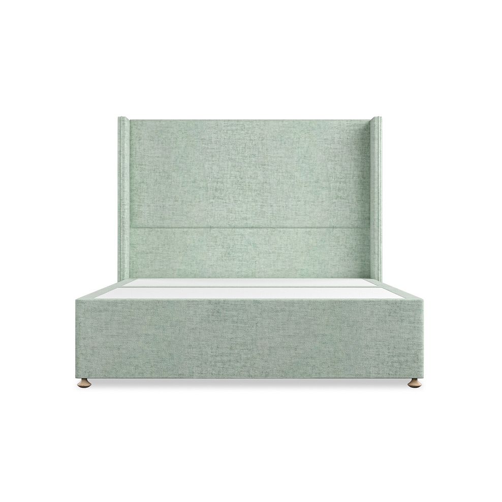Penzance King-Size 2 Drawer Divan Bed with Winged Headboard in Brooklyn Fabric - Glacier 3