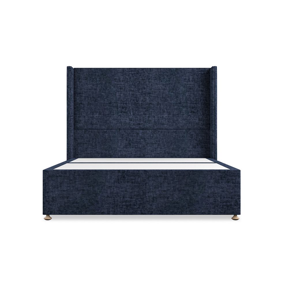 Penzance King-Size 2 Drawer Divan Bed with Winged Headboard in Brooklyn Fabric - Hummingbird Blue 3