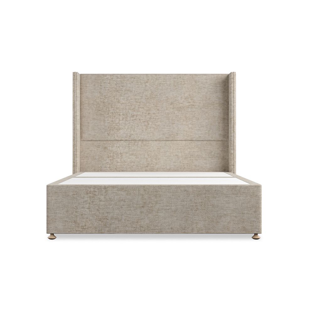 Penzance King-Size 2 Drawer Divan Bed with Winged Headboard in Brooklyn Fabric - Quill Grey 3