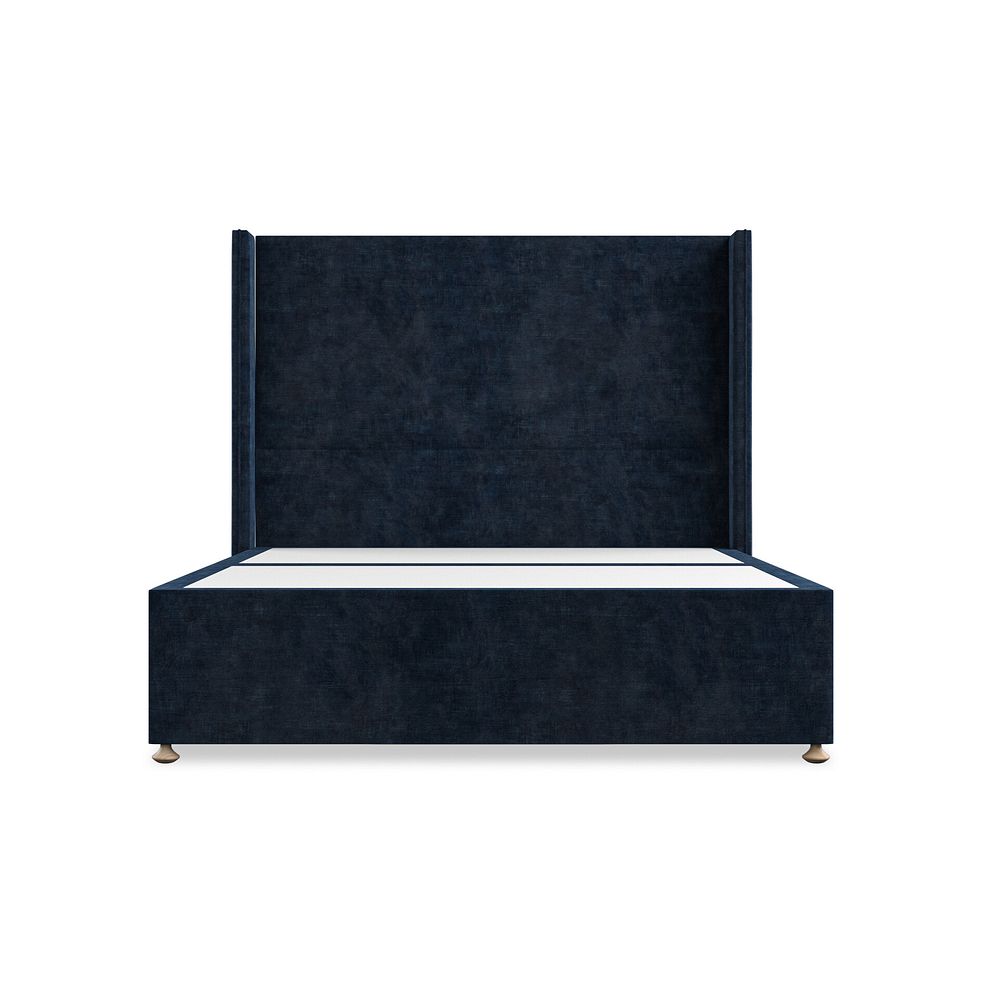 Penzance King-Size 2 Drawer Divan Bed with Winged Headboard in Heritage Velvet - Royal Blue 3