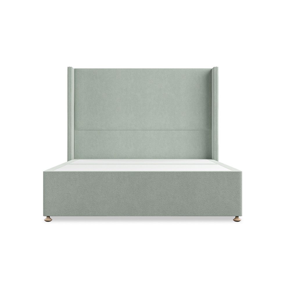 Penzance King-Size 2 Drawer Divan Bed with Winged Headboard in Venice Fabric - Duck Egg 3