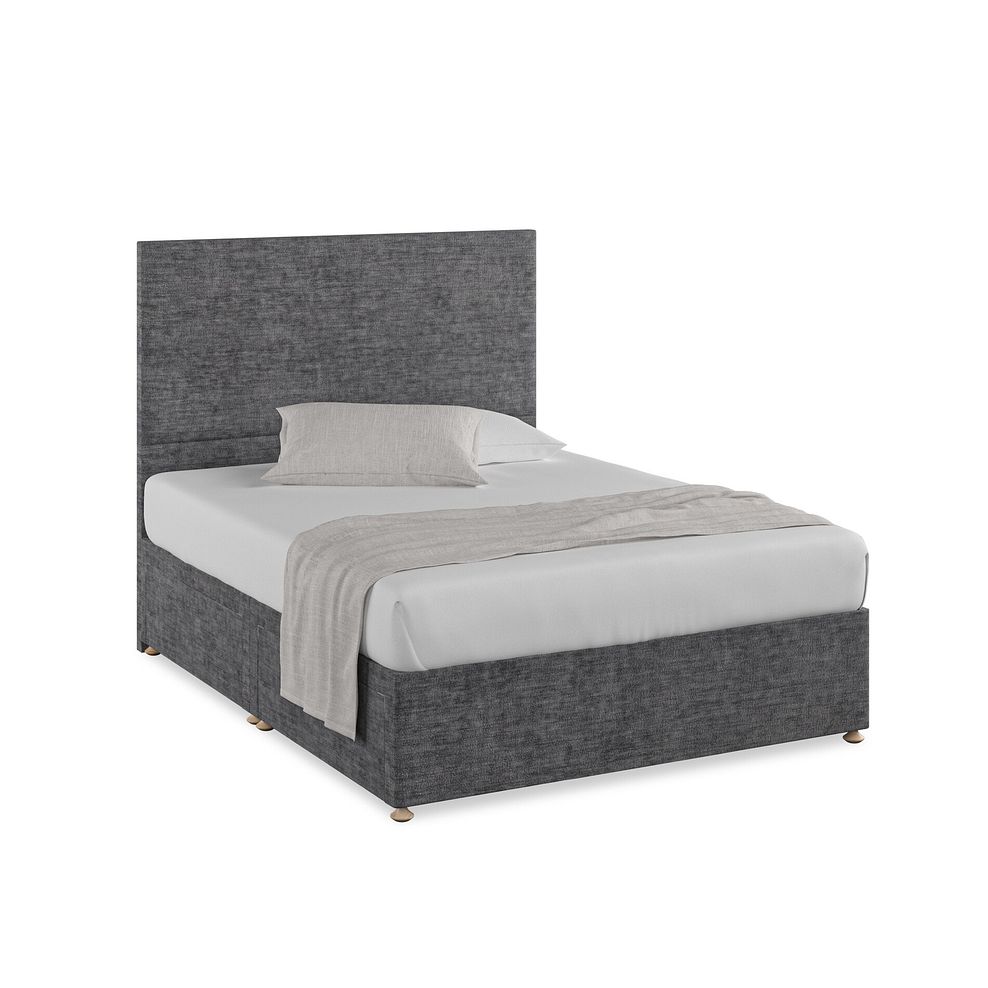Penzance King-Size 4 Drawer Divan Bed in Brooklyn Fabric - Asteroid Grey 1