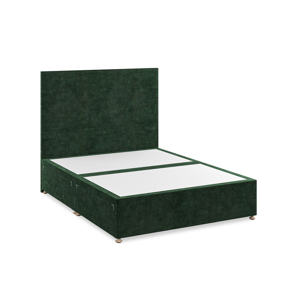 Penzance King-Size 4 Drawer Divan Bed in Heritage Velvet - Bottle Green 2