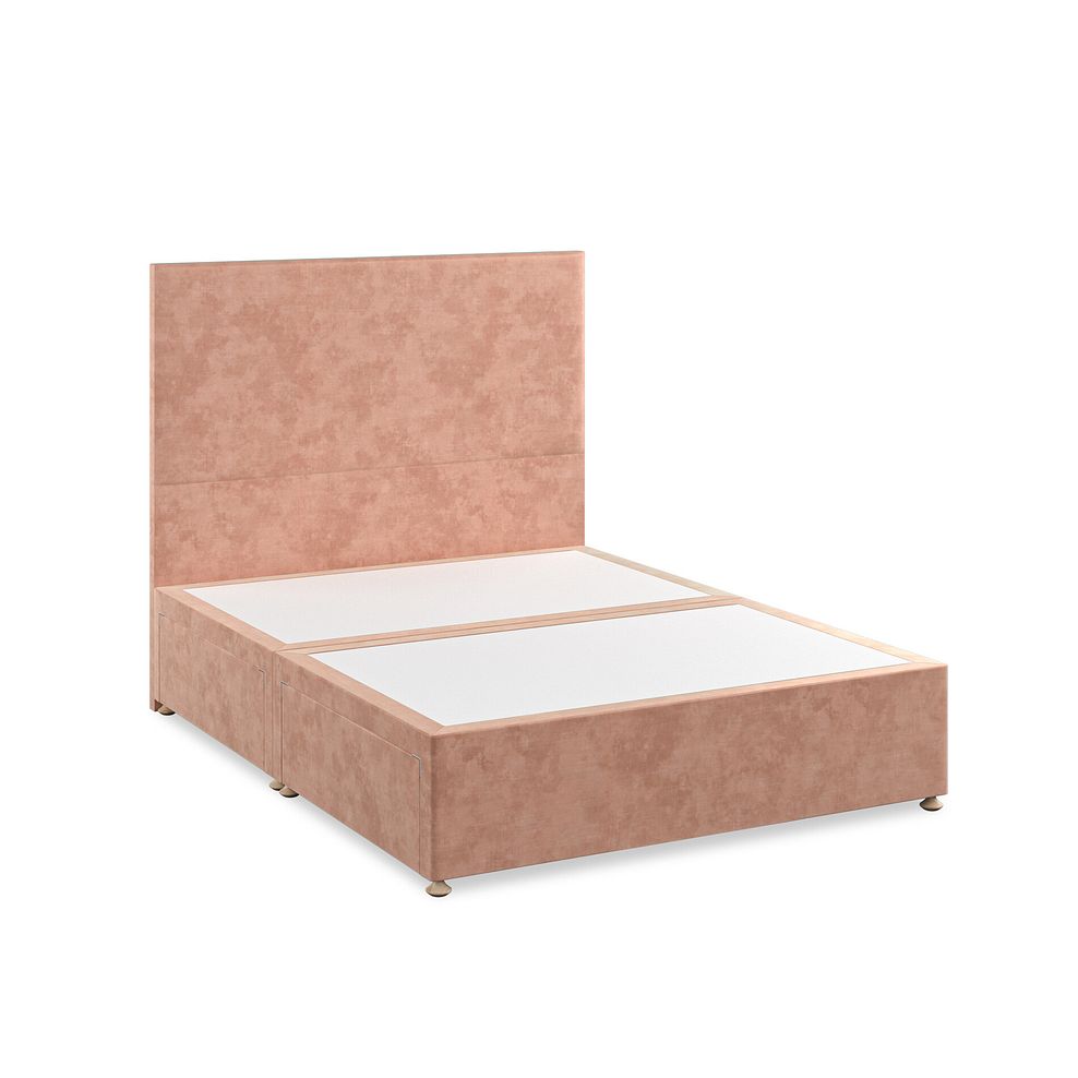 Penzance King-Size 4 Drawer Divan Bed in Heritage Velvet - Powder Pink 2