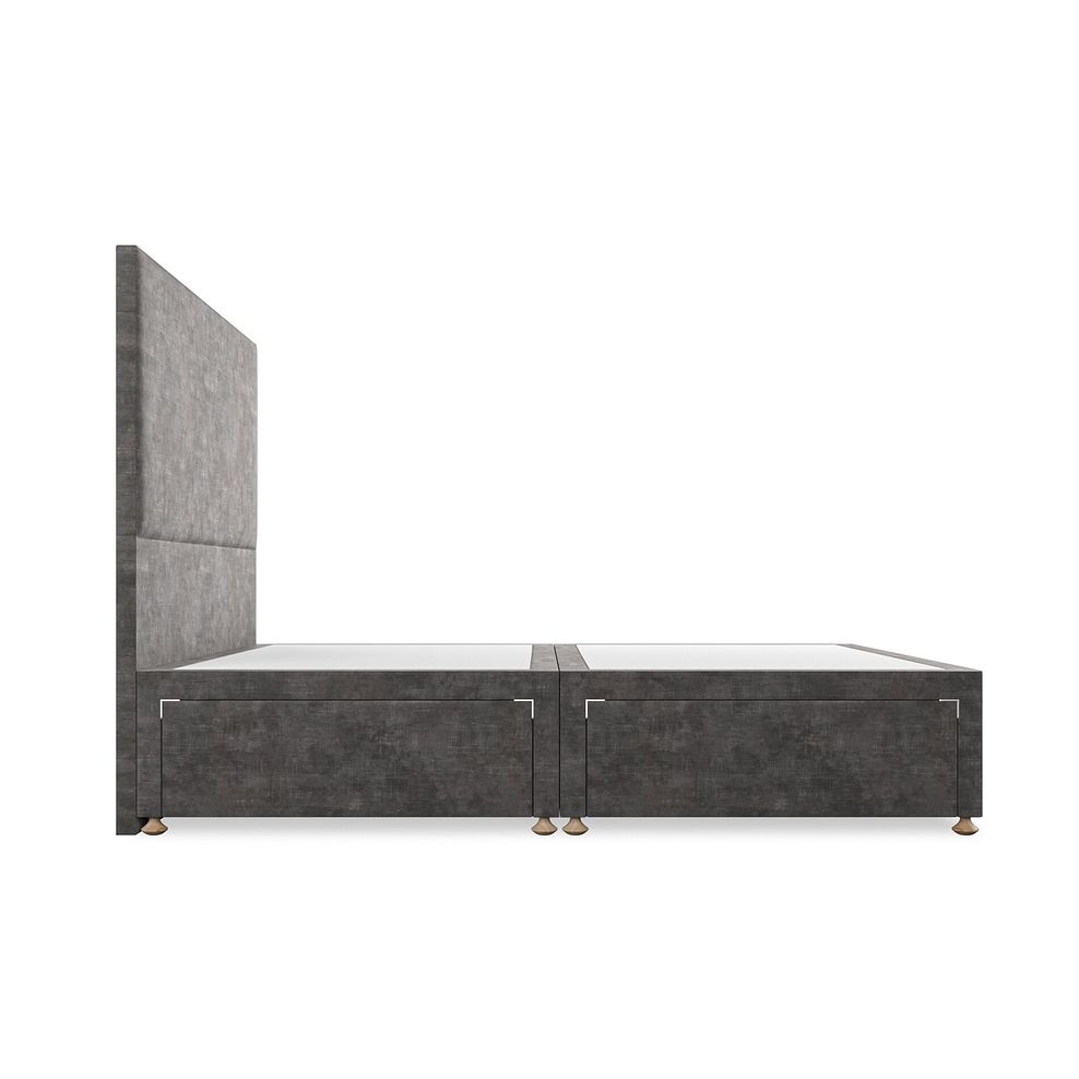Penzance King-Size 4 Drawer Divan Bed in Heritage Velvet - Steel 4