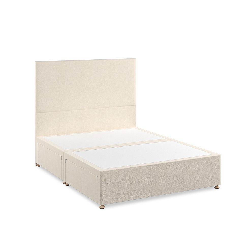 Penzance King-Size 4 Drawer Divan Bed in Venice Fabric - Cream 2