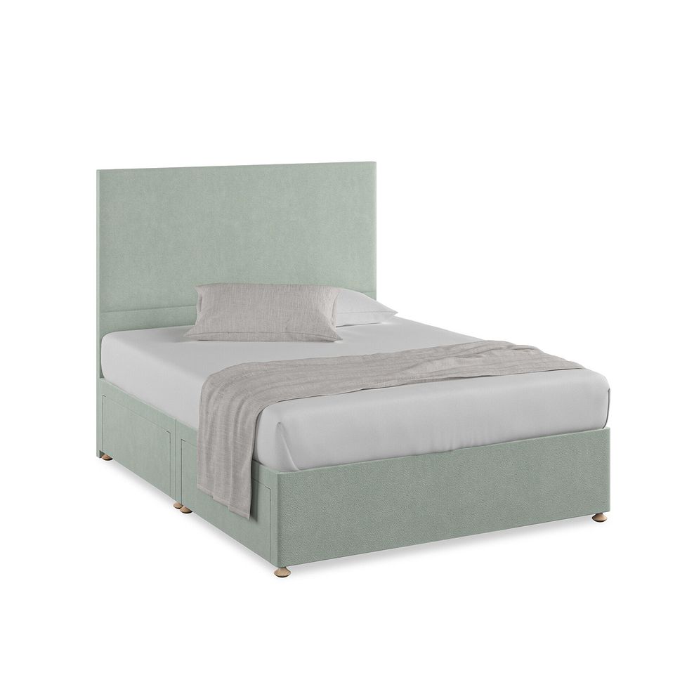 Penzance King-Size 4 Drawer Divan Bed in Venice Fabric - Duck Egg 1