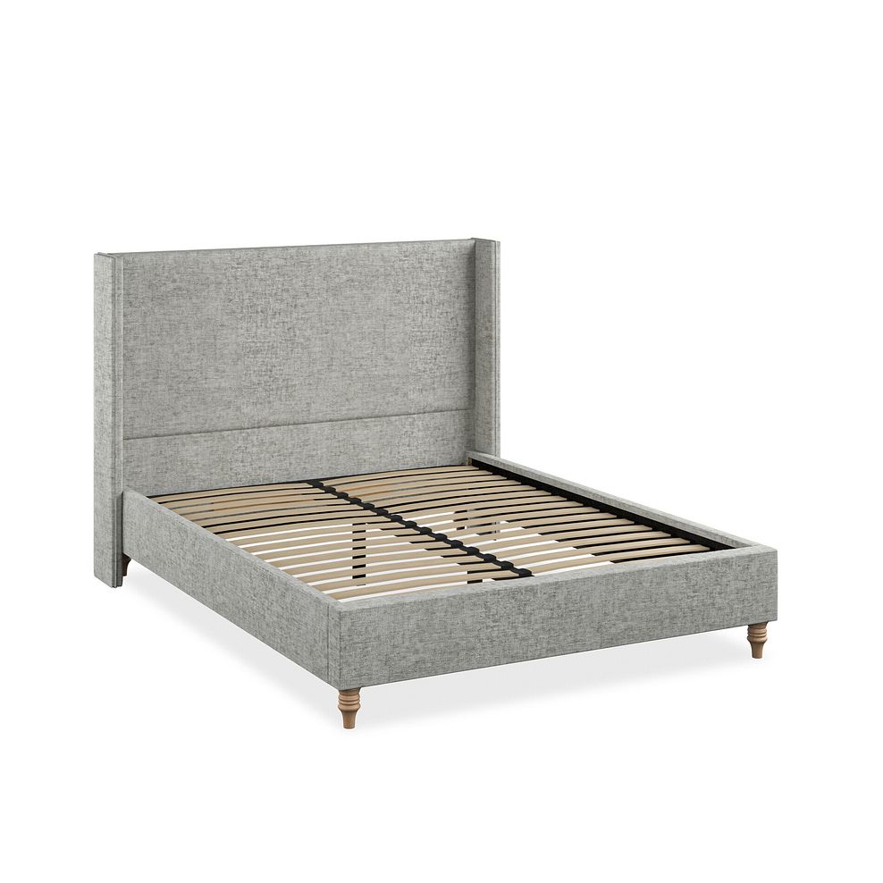 Penzance King-Size Bed with Winged Headboard in Brooklyn Fabric - Fallow Grey 2