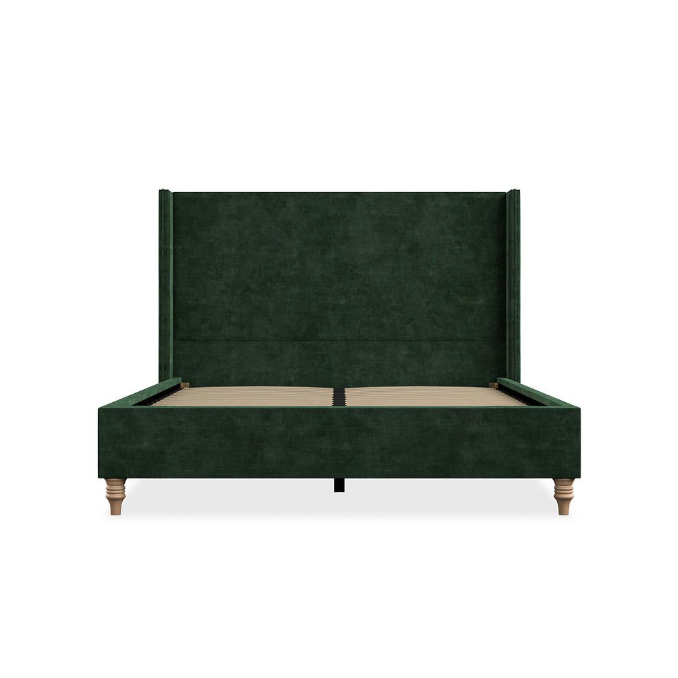 Penzance King-Size Bed with Winged Headboard in Heritage Velvet - Bottle Green 3