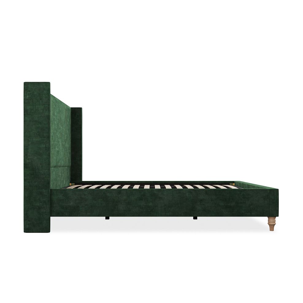 Penzance King-Size Bed with Winged Headboard in Heritage Velvet - Bottle Green 4