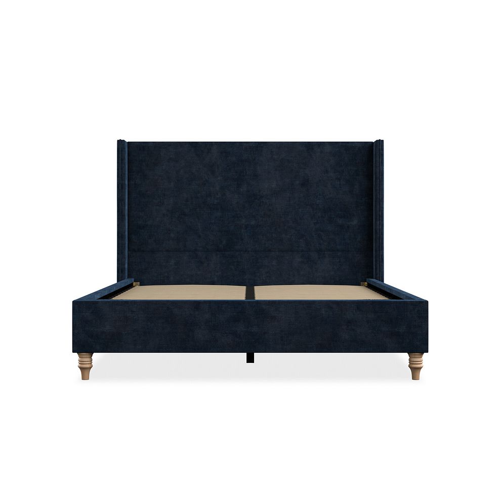 Penzance King-Size Bed with Winged Headboard in Heritage Velvet - Royal Blue 3