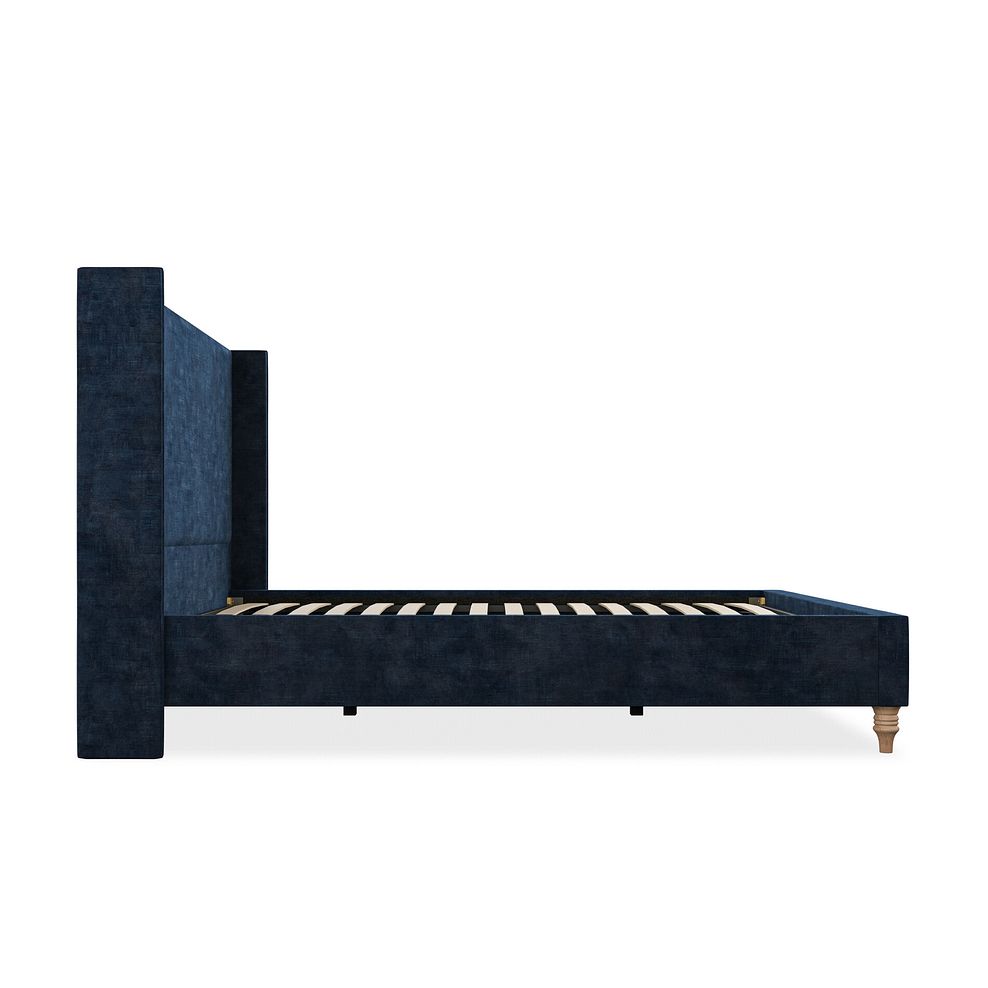 Penzance King-Size Bed with Winged Headboard in Heritage Velvet - Royal Blue 4