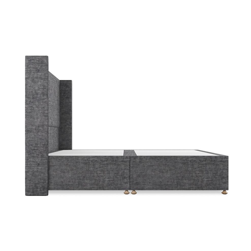 Penzance King-Size Divan Bed with Winged Headboard in Brooklyn Fabric - Asteroid Grey 4