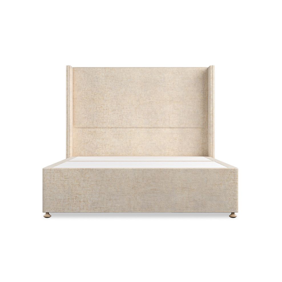 Penzance King-Size Divan Bed with Winged Headboard in Brooklyn Fabric - Eggshell 3