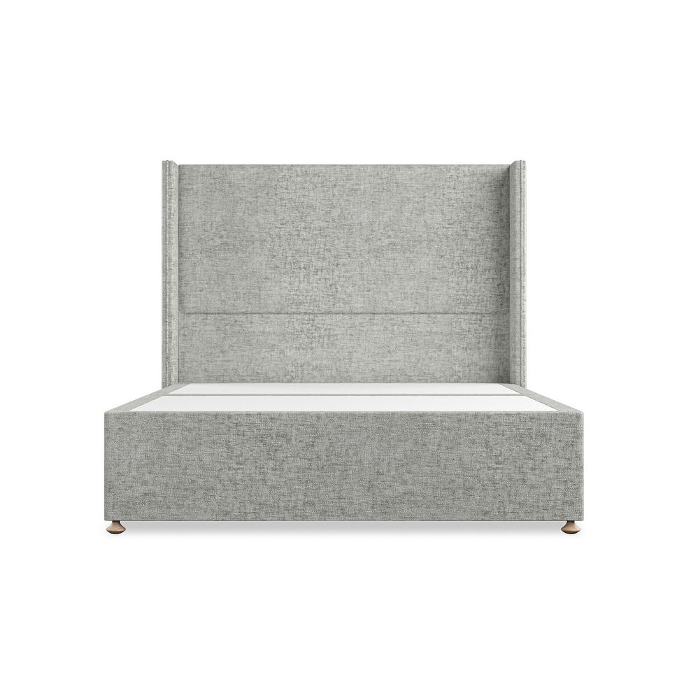 Penzance King-Size Divan Bed with Winged Headboard in Brooklyn Fabric - Fallow Grey 3