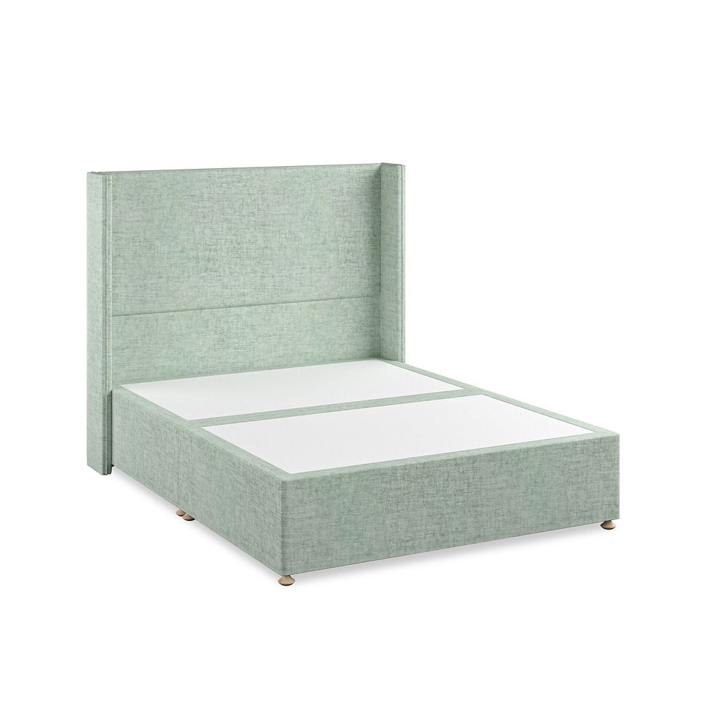 Penzance King-Size Divan Bed with Winged Headboard in Brooklyn Fabric - Glacier 2