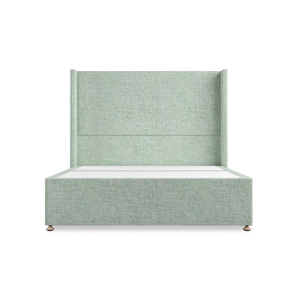 Penzance King-Size Divan Bed with Winged Headboard in Brooklyn Fabric - Glacier 3