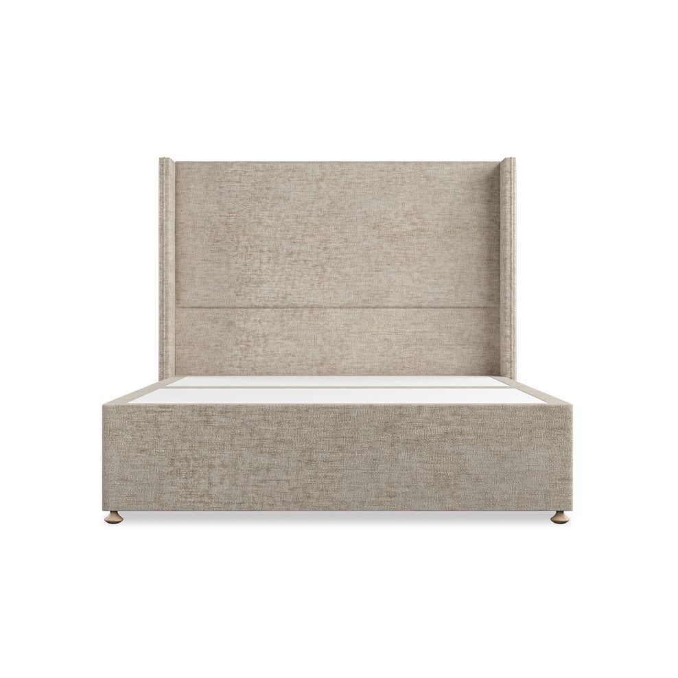 Penzance King-Size Divan Bed with Winged Headboard in Brooklyn Fabric - Quill Grey 3
