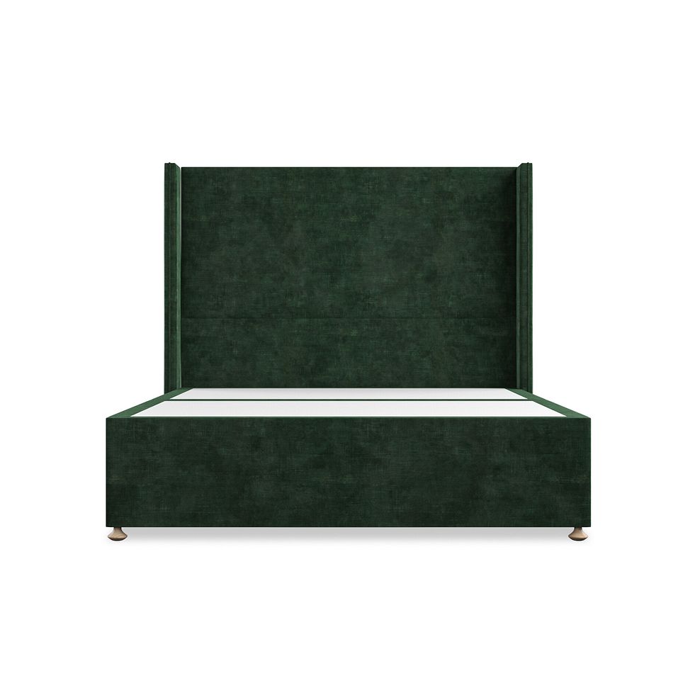 Penzance King-Size Divan Bed with Winged Headboard in Heritage Velvet - Bottle Green 3