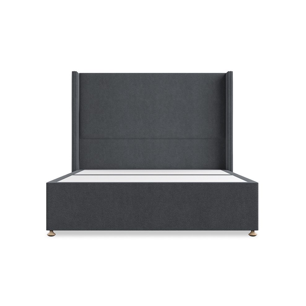 Penzance King-Size Divan Bed with Winged Headboard in Venice Fabric - Anthracite 3