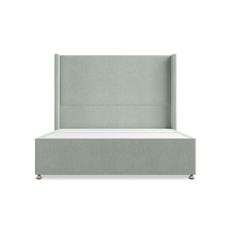 Penzance King-Size Divan Bed with Winged Headboard in Venice Fabric - Duck Egg 3