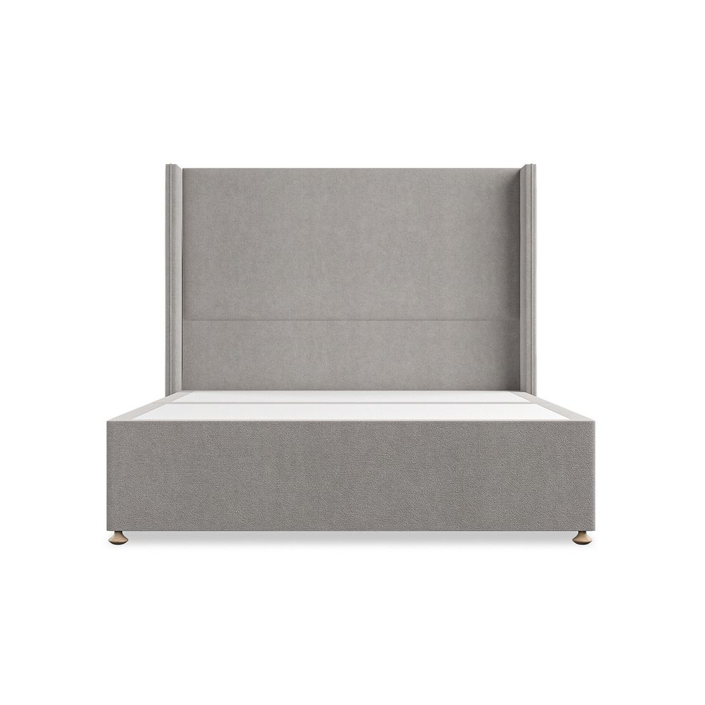 Penzance King-Size Divan Bed with Winged Headboard in Venice Fabric - Grey 3