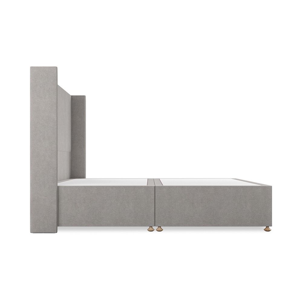 Penzance King-Size Divan Bed with Winged Headboard in Venice Fabric - Grey 4