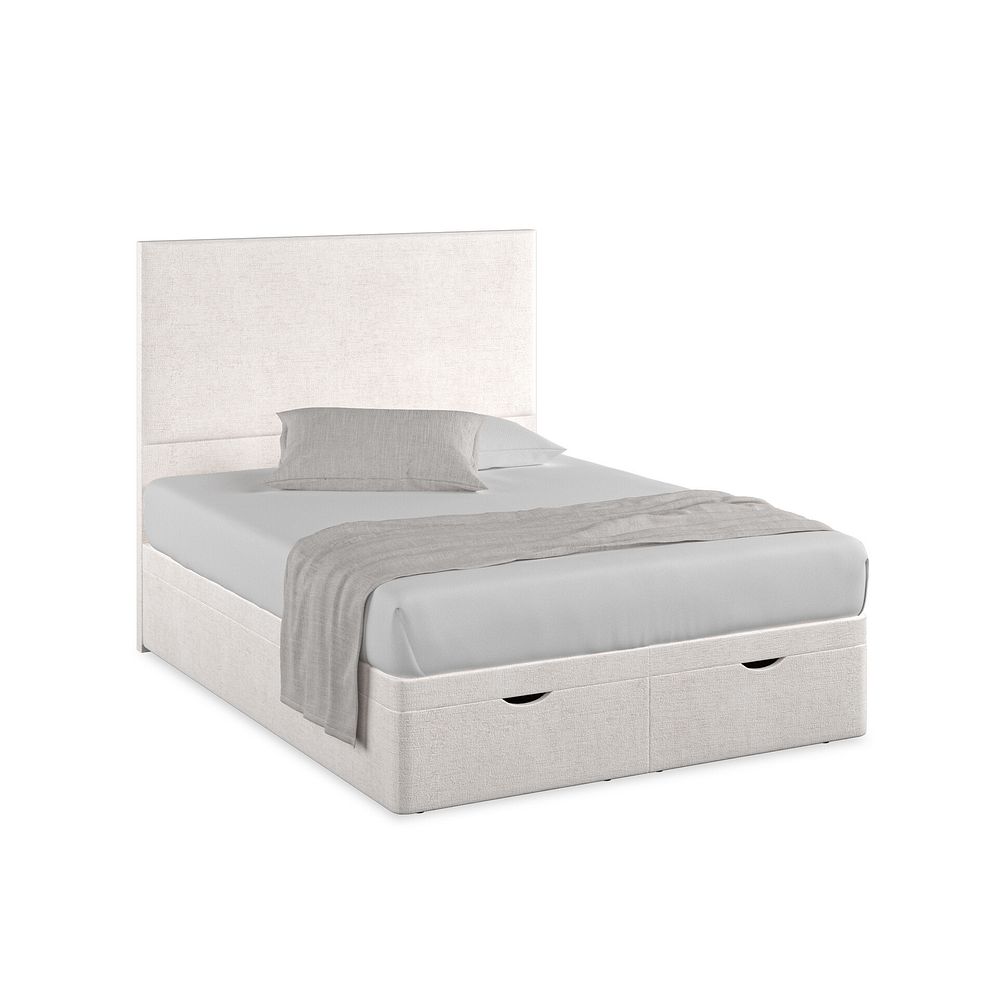 Penzance King-Size Storage Ottoman Bed in Brooklyn Fabric - Lace White 1