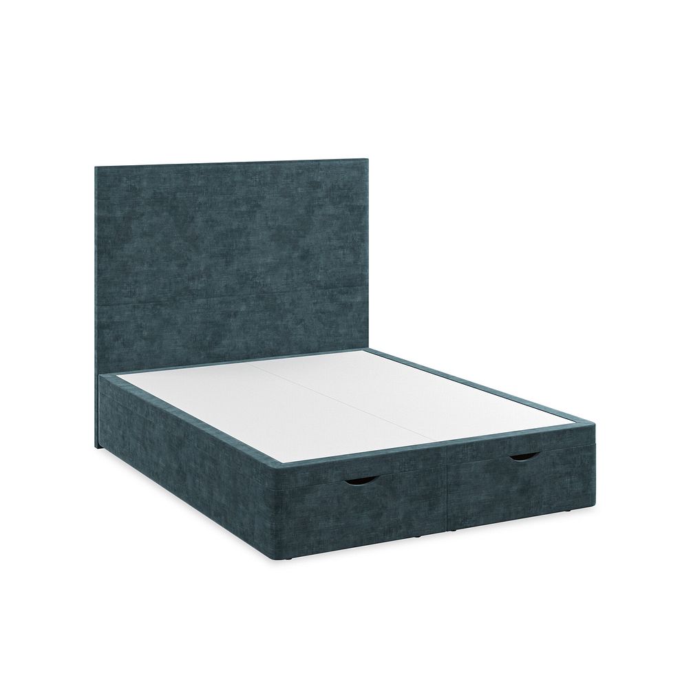 Penzance King-Size Storage Ottoman Bed in Heritage Velvet - Airforce 2