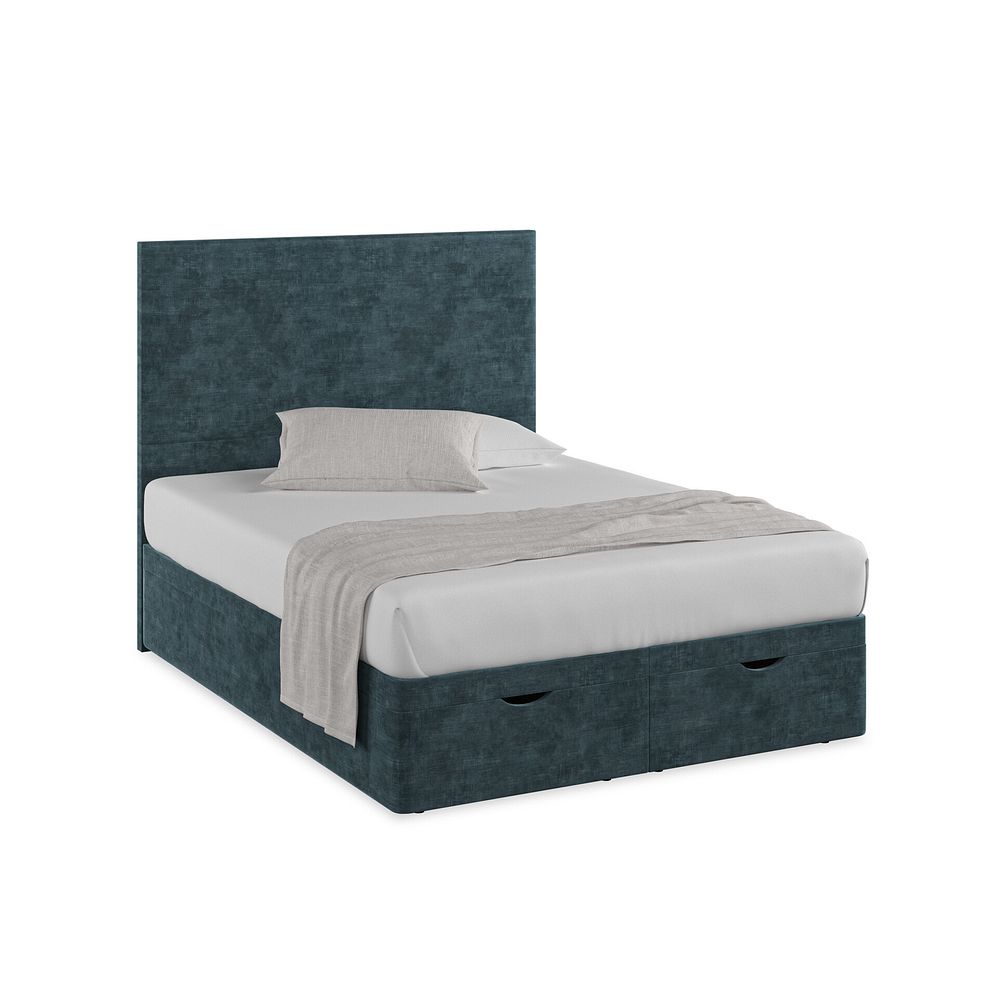 Penzance King-Size Storage Ottoman Bed in Heritage Velvet - Airforce 1