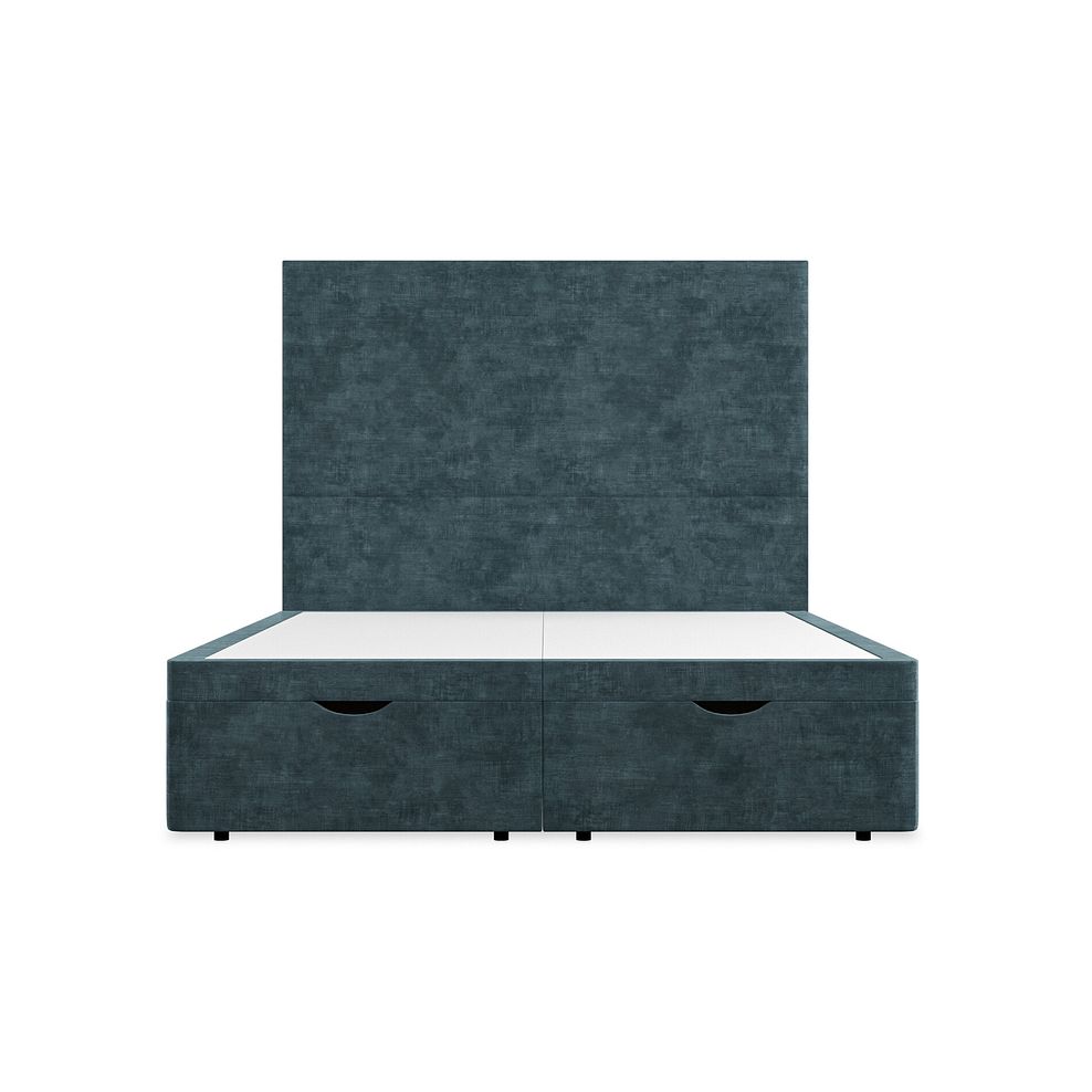 Penzance King-Size Storage Ottoman Bed in Heritage Velvet - Airforce 4