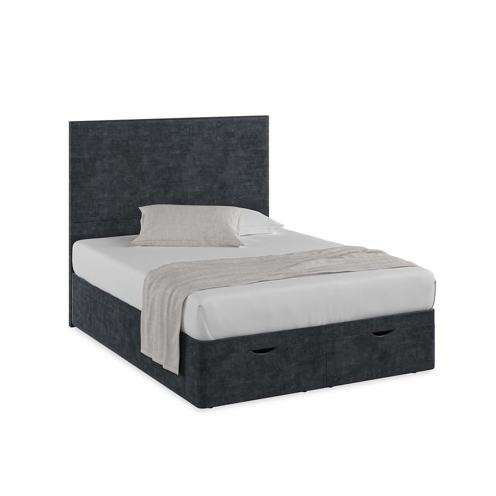 Penzance King-Size Storage Ottoman Bed in Heritage Velvet - Charcoal Thumbnail 1