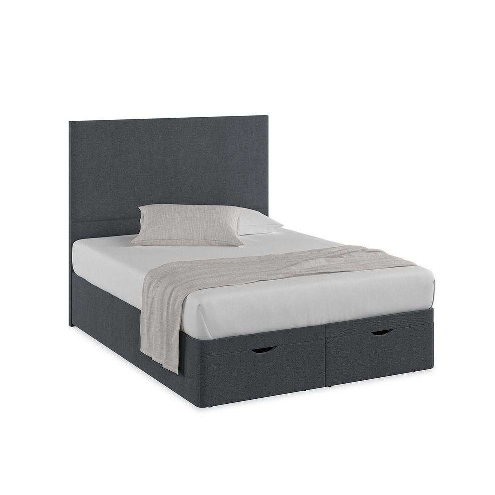 Penzance King-Size Storage Ottoman Bed in Venice Fabric - Anthracite 1
