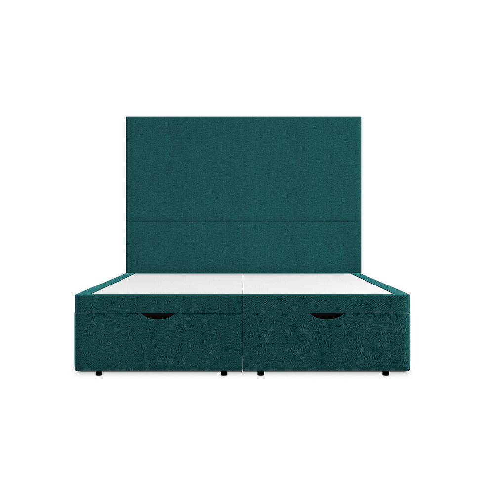 Penzance King-Size Storage Ottoman Bed in Venice Fabric - Teal 4
