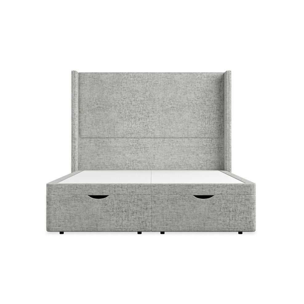 Penzance King-Size Storage Ottoman Bed with Winged Headboard in Brooklyn Fabric - Fallow Grey 4