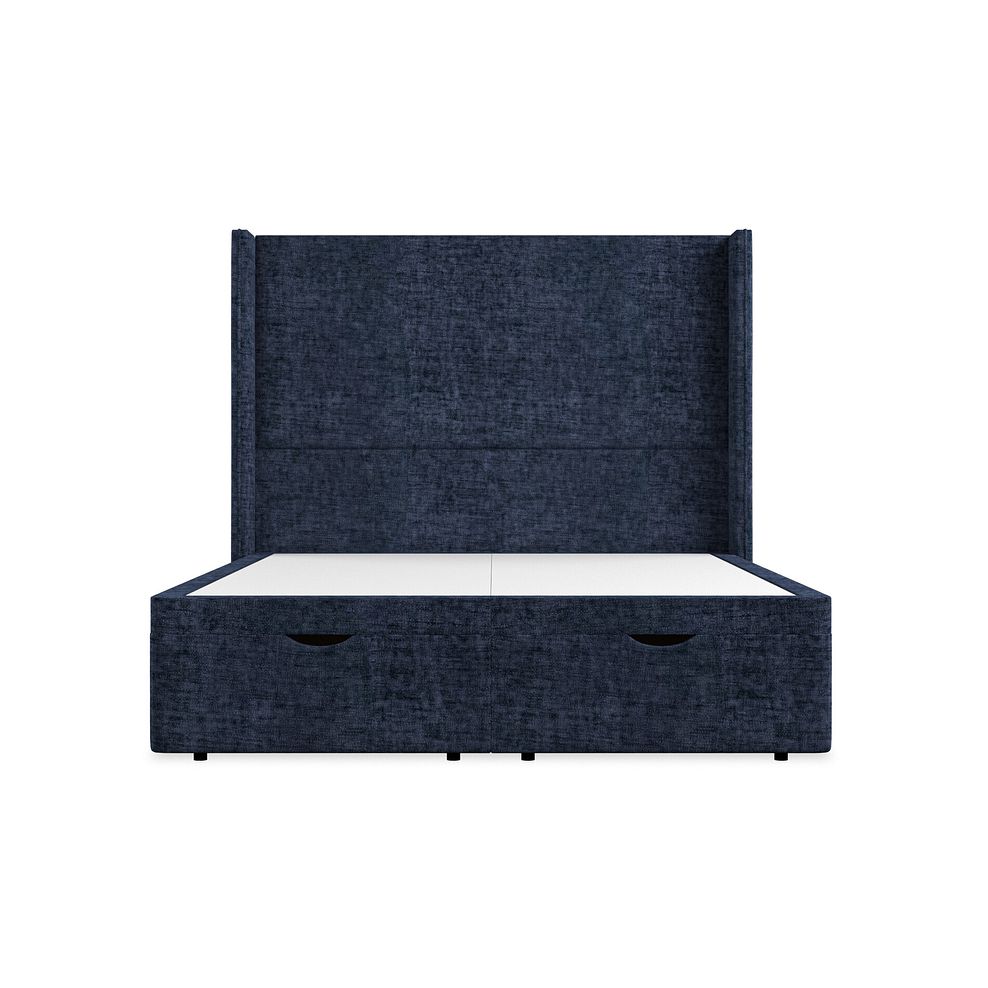 Penzance King-Size Storage Ottoman Bed with Winged Headboard in Brooklyn Fabric - Hummingbird Blue 4
