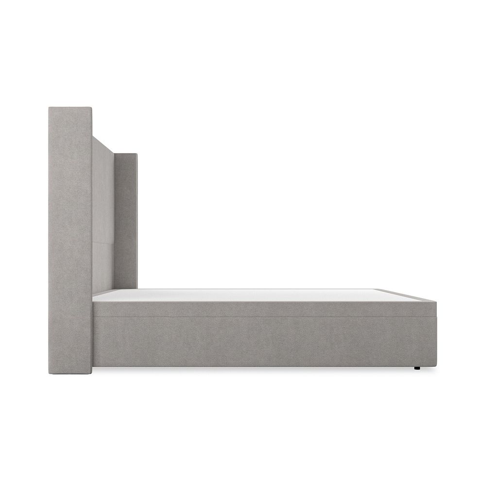 Penzance King-Size Storage Ottoman Bed with Winged Headboard in Venice Fabric - Grey 5